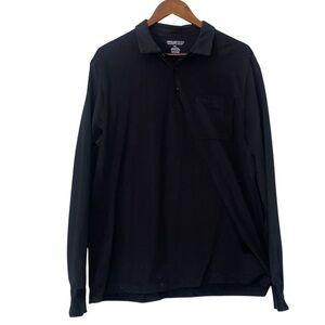 Men's Awareness Kenneth Cole Black  Long Sleeve Polo Shirt